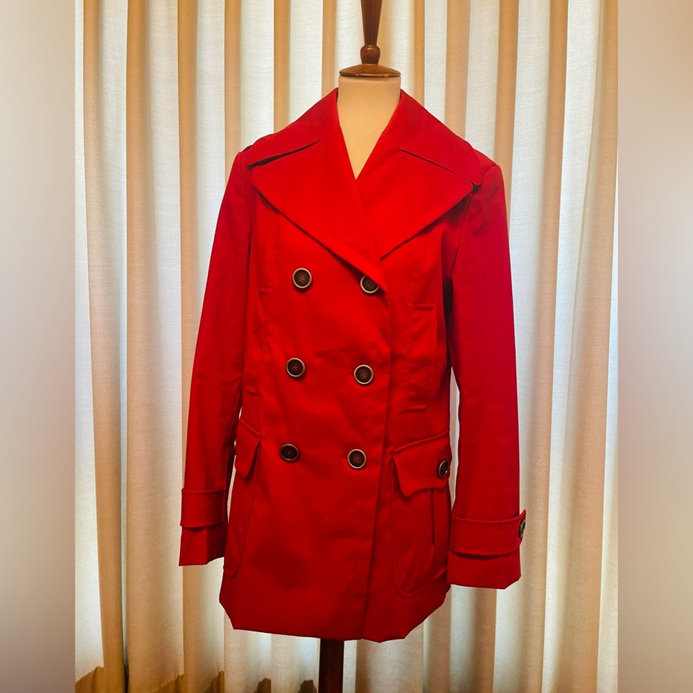 Burberry London red coat, size 12